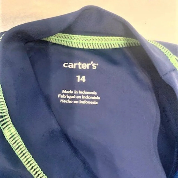 Carters rash guard/ swim shirt "Shark Squad" EUC - Picture 2 of 3